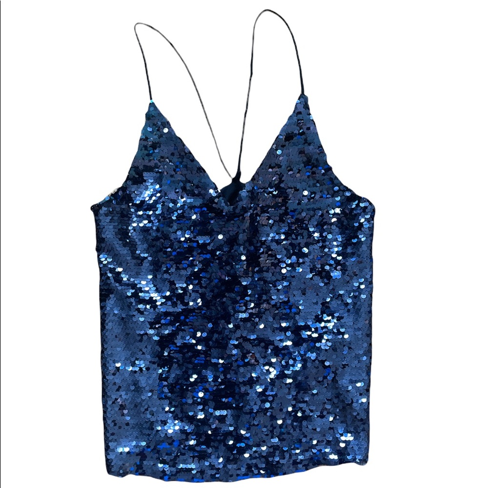 Zara sparkly navy blue top
